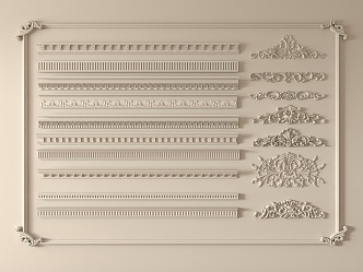 European French Gypsum Line Corner Gypsum Line 3d model