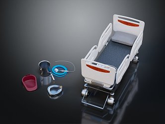 Modern hospital bed patient bed urinal 3d model