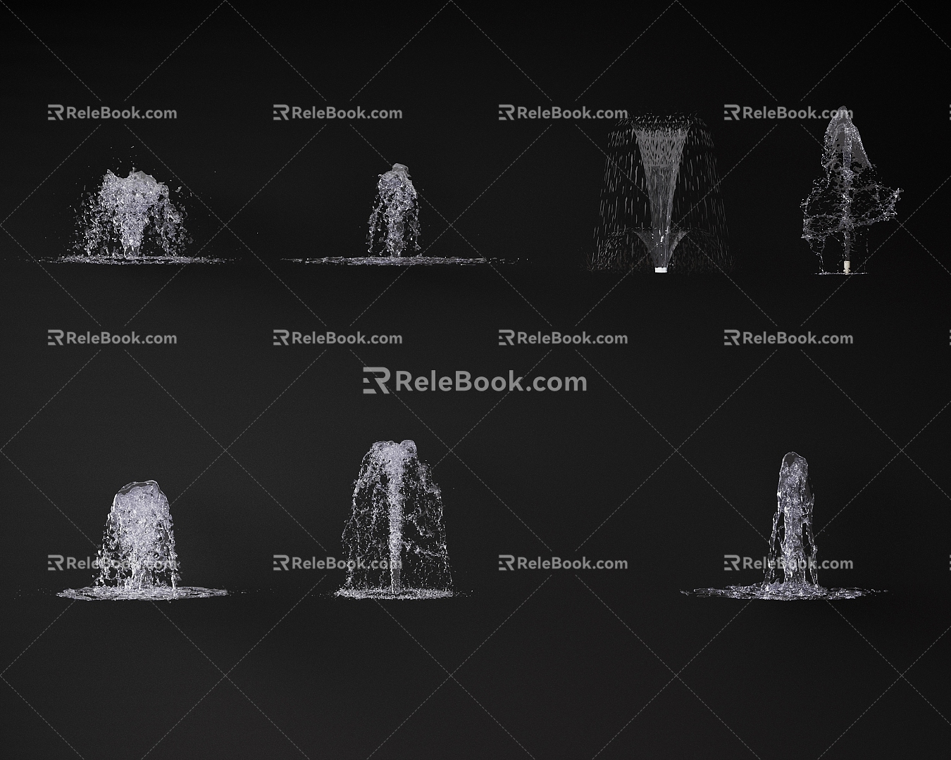 Fountain Waterscape Water Column Water Flower Waterfall Yongquan Square Dry Spray 3d model