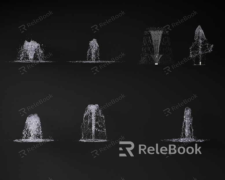 Fountain Waterscape Water Column Water Flower Waterfall Yongquan Square Dry Spray model