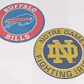 Buffalo Bills and Notre Dame Fighting Irish Logo Badges Featuring Team Emblems