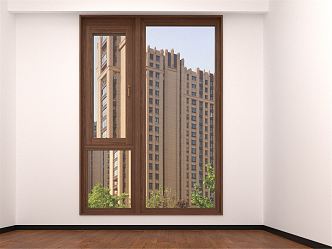 New Chinese casement window black walnut window cover 3d model