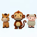 Cute Cartoon Reptile Figurines Set With Friendly Expressions And Colorful Details