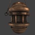 Vintage Copper Decorative Ornament Set With Dome Top And Grid Design For Home Decor