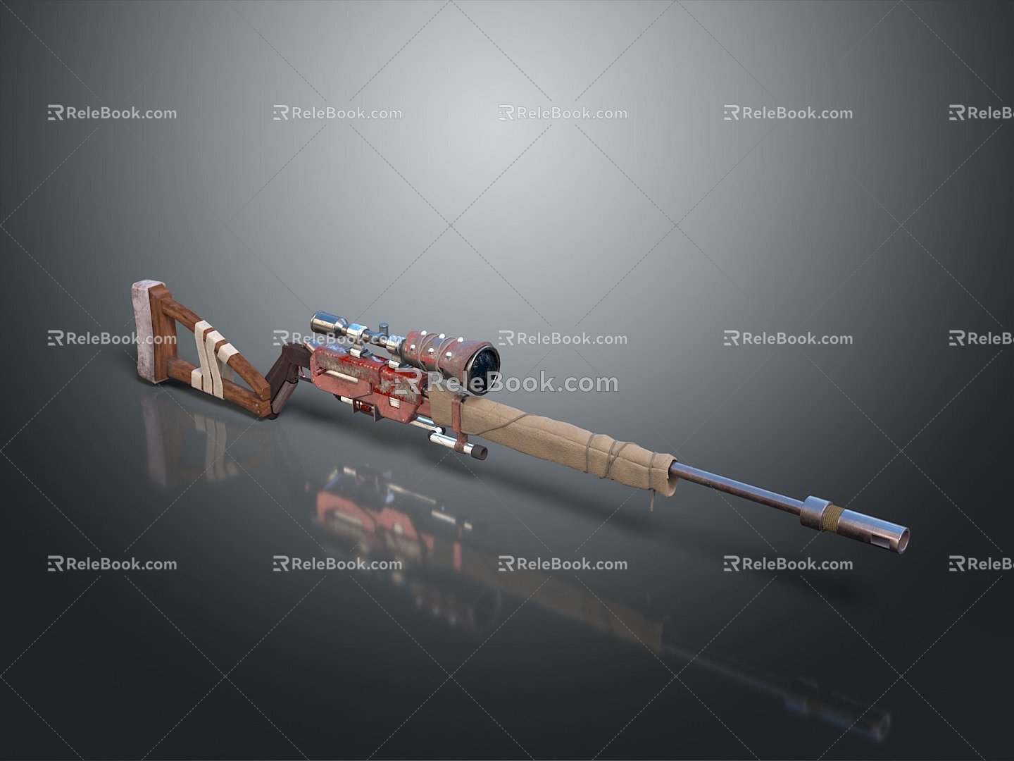 Sniper rifle sight sniper rifle sci-fi sniper rifle semi-automatic rifle combat rifle 3d model