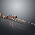 Tactical Sniper Rifle With Wooden Stock Optical Scope And Metal Components Design
