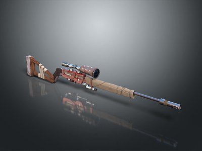 Sniper rifle sight sniper rifle sci-fi sniper rifle semi-automatic rifle combat rifle 3d model