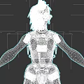 Game Movie Character With Green Hair Facial Paint Green Crop Top And Purple Accents