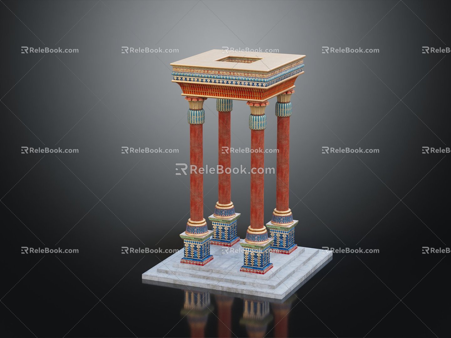 European style pillar stone pillar stone pillar 3d model