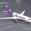 HK Express Passenger Airliner With Purple And White Livery And Stylish Tail Design