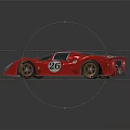 Red Vintage Race Car With Number 26 And Reflection On Black Background