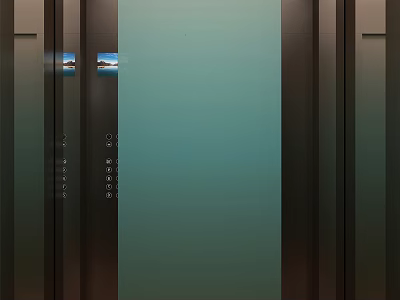 Modern Passenger Elevator With Glass Door And Stainless Steel Frame Design 3d model