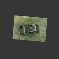 Medieval Wooden Catapult Ancient Weapon With Traditional Structure On Green Grass Field