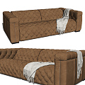 Leather double sofa Modern double sofa 3d model