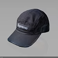 Supreme Navy Blue Cotton Cap With White Logo Classic Casual Wear Design