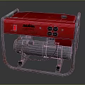Red Master ELECTRO Industrial Generator With Metal Frame And Power Outlets