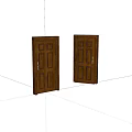 Classic Brown Wooden Hinged Doors With Panel Design For Home Interiors