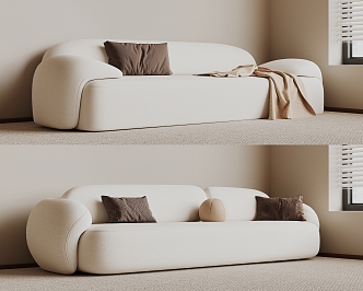 Modern double sofa 3d model