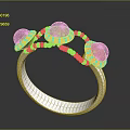 Elegant Gold Ring With Brown Gemstones And Diamond Accents On Silver Band