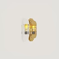 Vintage Silver And Gold Metal Wall Lights With Glass Shades And Illuminated Bulbs