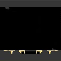 Black Leather Briefcase With Golden Metal Fittings And Smooth Reflective Surface