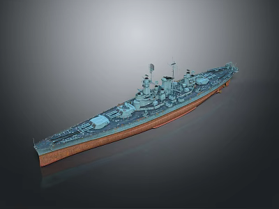 Detailed Battleship Model As Historical Water Transport With Turrets And Upper Structures 3d model