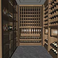 Modern Wine Cellar Interior Design With Wooden Racks Glass Doors And Wine Bottles