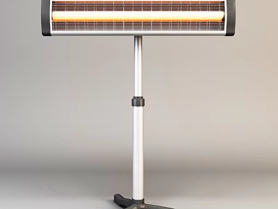 Floor Standing Electric Heater With Modern Design Metal Stand And Heating Elements 3d model