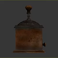 Vintage Wooden Coffee Grinder As Decorative Item On Stylish Office Desk With Classic Design