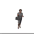 Elderly Woman Wearing Gray Dress Holding Gray Handbag With Glasses Gesturing Against Black Background