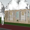 Modern fenced distribution box facade decorative fenced perforated plate 3d model