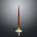 Brown Tower Shaped Candle Holder With Golden Base For Home Decor