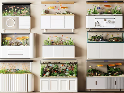 Fish Tank Aquarium Modern Fish Tank New Chinese Fish Tank 3d model
