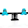 Children's Playground Equipment Blue Rabbit Shaped Seesaw With Spring Base For Kids