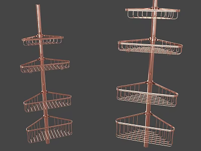 Metal Wire Corner Storage Shelves With Multiple Tiers For Bathroom Kitchen 3d model