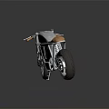 Custom Vintage Motorcycle With Silver Metallic Body Brown Leather Seat And Chrome Wheels
