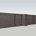 Dark Brown Striped Building Facade With Modern Wooden like Panel Design 3d model