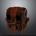 Stylish Red Leather Small Bag With Stitching Metal Buckle And Skull Decoration