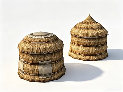 Straw Woven Garden Ornamental Pieces With Dome Shaped Design For Outdoor Landscaping 3d model