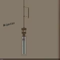 Modern Minimalist Brass Pendant Light With Glass Tube Design Hanging In Interior Room
