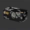 Stylish Black Household Product Package With White Rose Pattern And Pose Petal Design