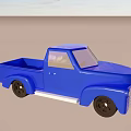 Blue Toy Pickup Truck Featuring Classic Design Black Wheels And Open Bed
