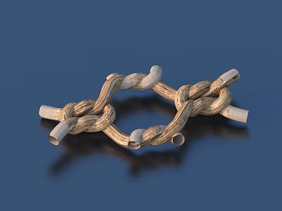 Golden White Braided Knot Decorative Ornament Set For Home Tabletop Decoration 3d model