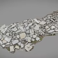 Scattered Broken Stone Blocks As Construction Building Components