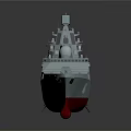 Modern Military Warship With Gray Hull Red Bottom Number 461 And Radar Systems