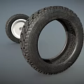 Two Car Tires With White Rim And Tread Pattern Design 3d model