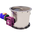 Stainless Steel Cylindrical Industrial Equipment With Flange Edge Blue Motor And Observation Window