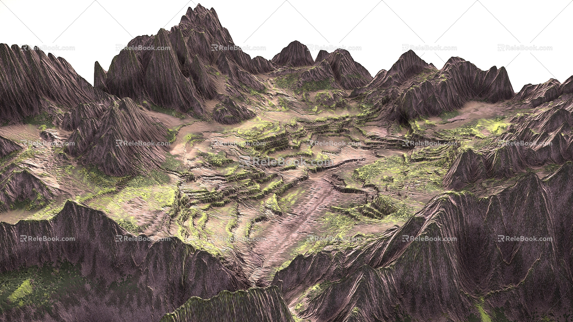 Terrain Corrosive Terrain Mountains 3d model