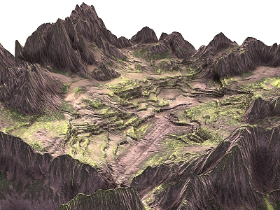 Terrain Corrosive Terrain Mountains 3d model