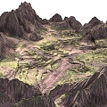 Terrain Corrosive Terrain Mountains 3d model